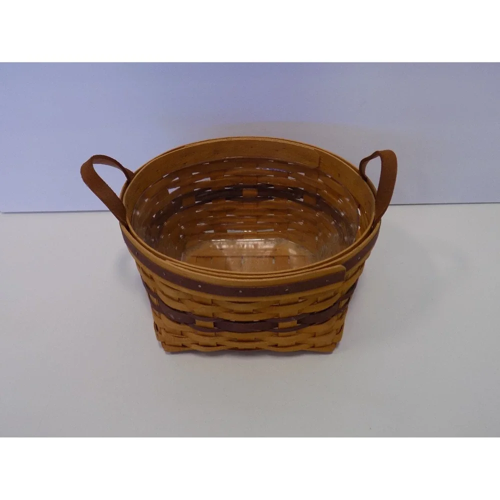 May Series Petunia Basket w/ Plastic Protector 1997 Longaberger - Purple Slats